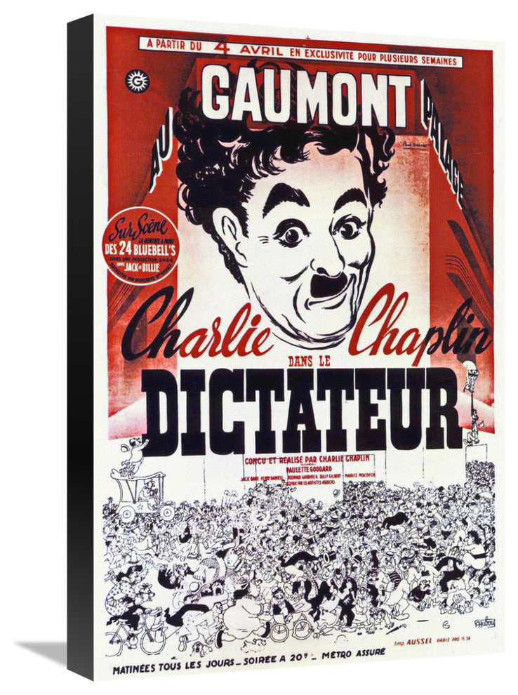 Charlie Chaplin, French, The Great Dictator, 1940, 15x22