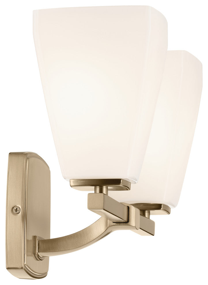 14.25" 2-Light Vanity Light With Opal Glass