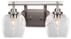 Odyssey 2 Light Bath Bar In Brushed Nickel Finish With 6" Clear Bubble Glass