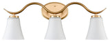 Modern Gold Bathroom Vanity Light 3-Light Milk Glass