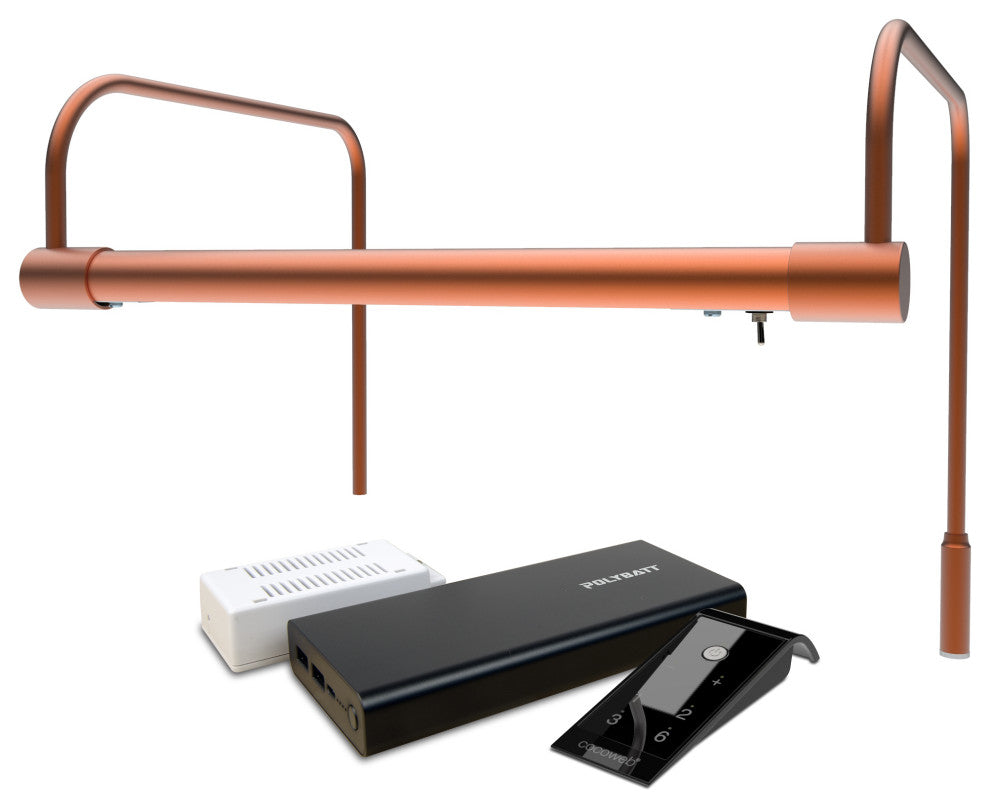 12" Tru-Slim Picture Light, Rose Gold With Rechargeable Battery