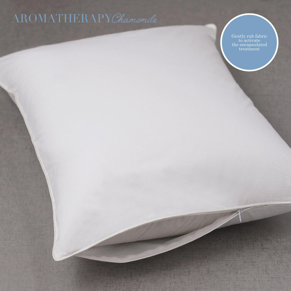 Chamomile Aroma Infusion Cotton Pillow Protector, Standard
