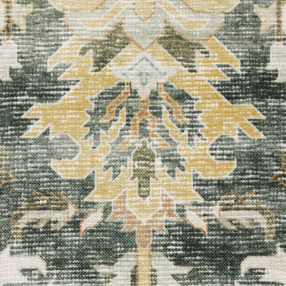 Celestia Machine Washable Vintage Indoor Area Rug, Charcoal, 2'x3'