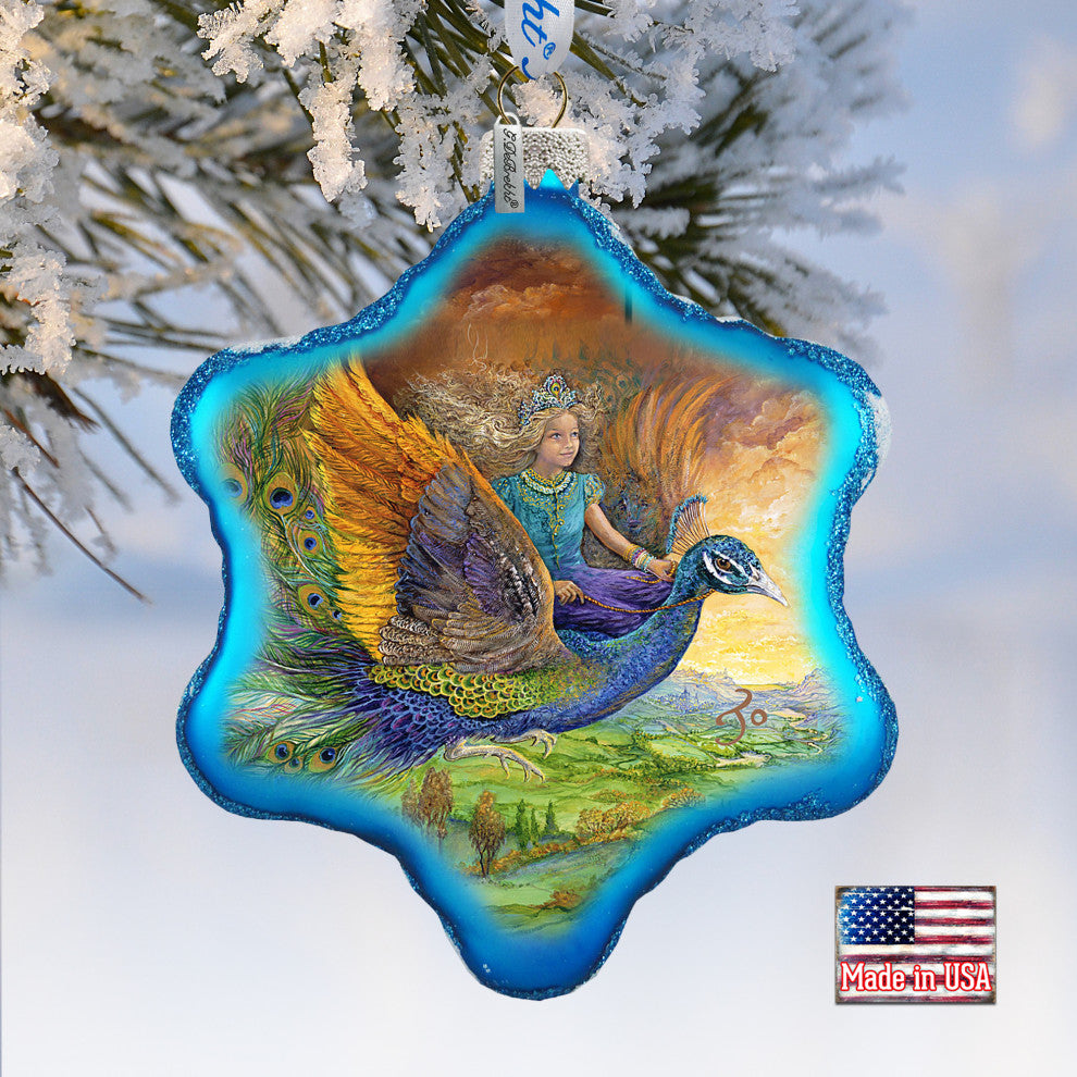 Peacock Princess Glass Ornament