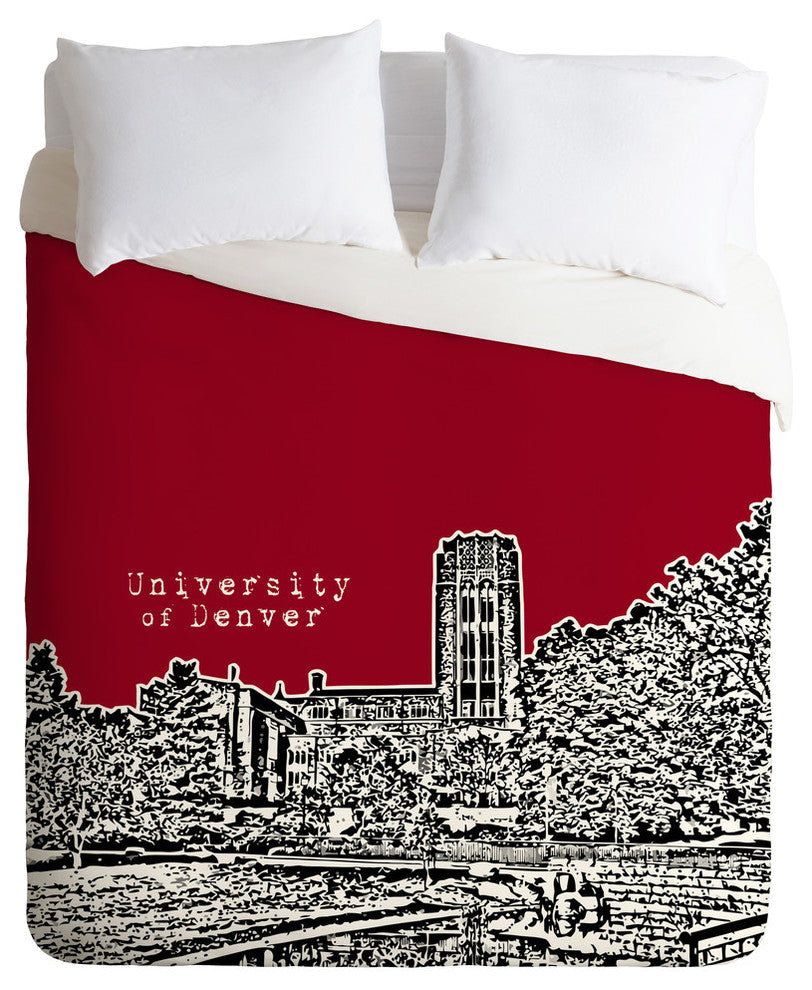 Deny Designs Bird Ave University Of Denver Red Duvet Cover - Lightweight