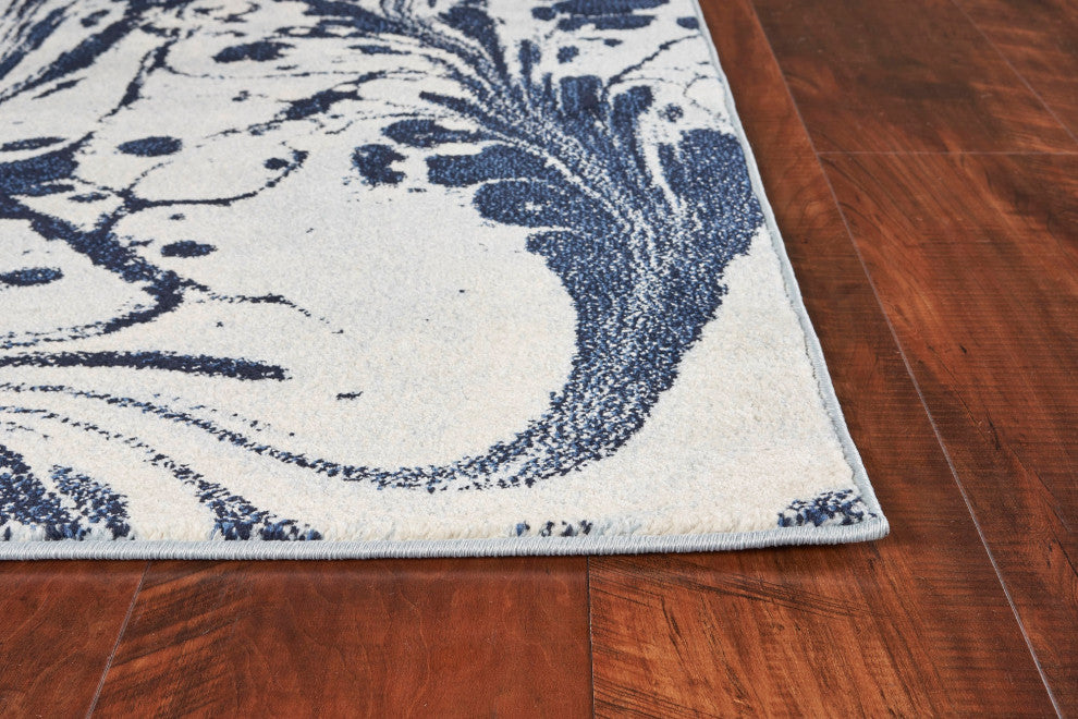 Watercolor Marble Plush Area Rug, Gray, 5'x7'6"
