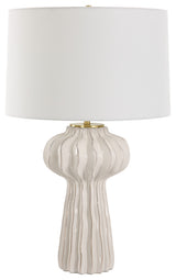 Uttermost Wrenley Ridged White Table Lamp