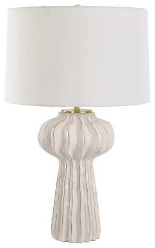 Uttermost Wrenley Ridged White Table Lamp
