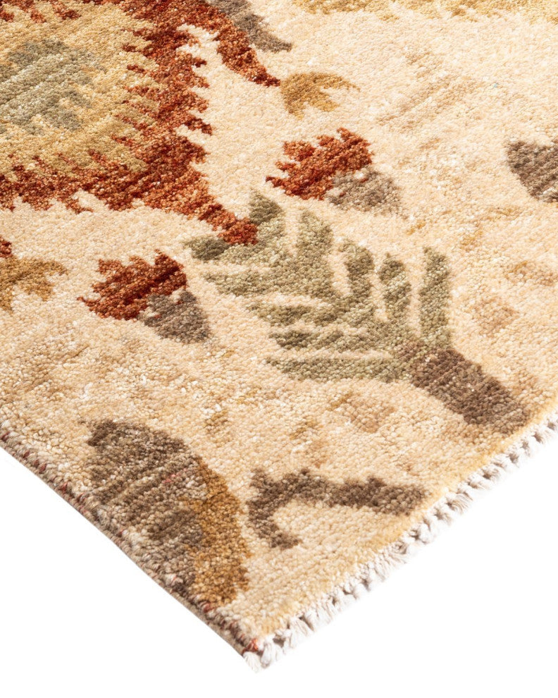 Ikat One-of-a-Kind Hand-Knotted Area Rug Beige, 7' 10" x 10' 1"