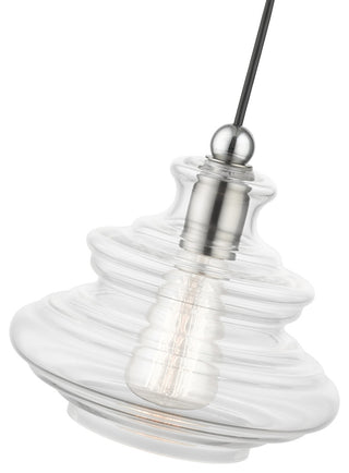 1 Light Brushed Nickel Pendant, Chrome Finish Accents