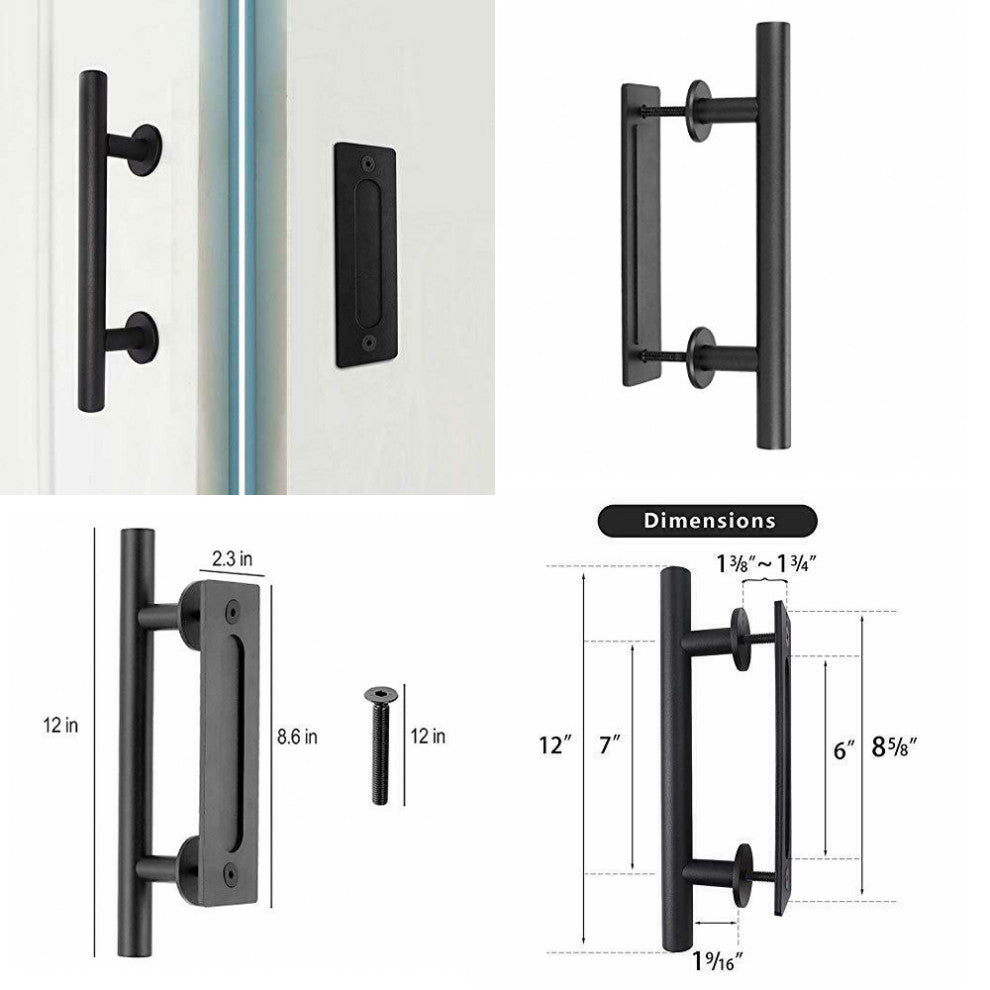 Mirrored Sliding Barn Door with Mirror insert with Hardware Kit + Fascia, 2x Mir