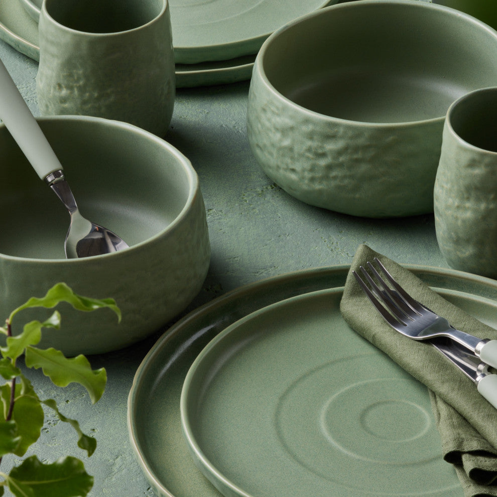 Stone by Mercer Project SHOSAI Stoneware 16 Piece Dinnerware Set, Sage
