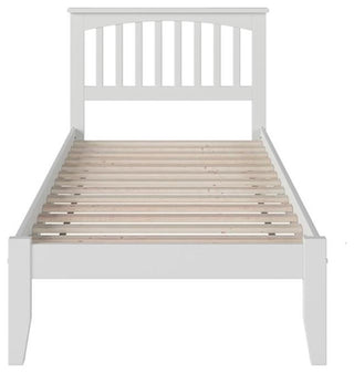 AFI Mission Twin Solid Wood Platform Bed with Charging USB in White