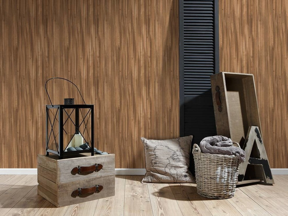DecoWorld 2, Natural  Brown Wallpaper Roll, Modern Wall Decor Accent