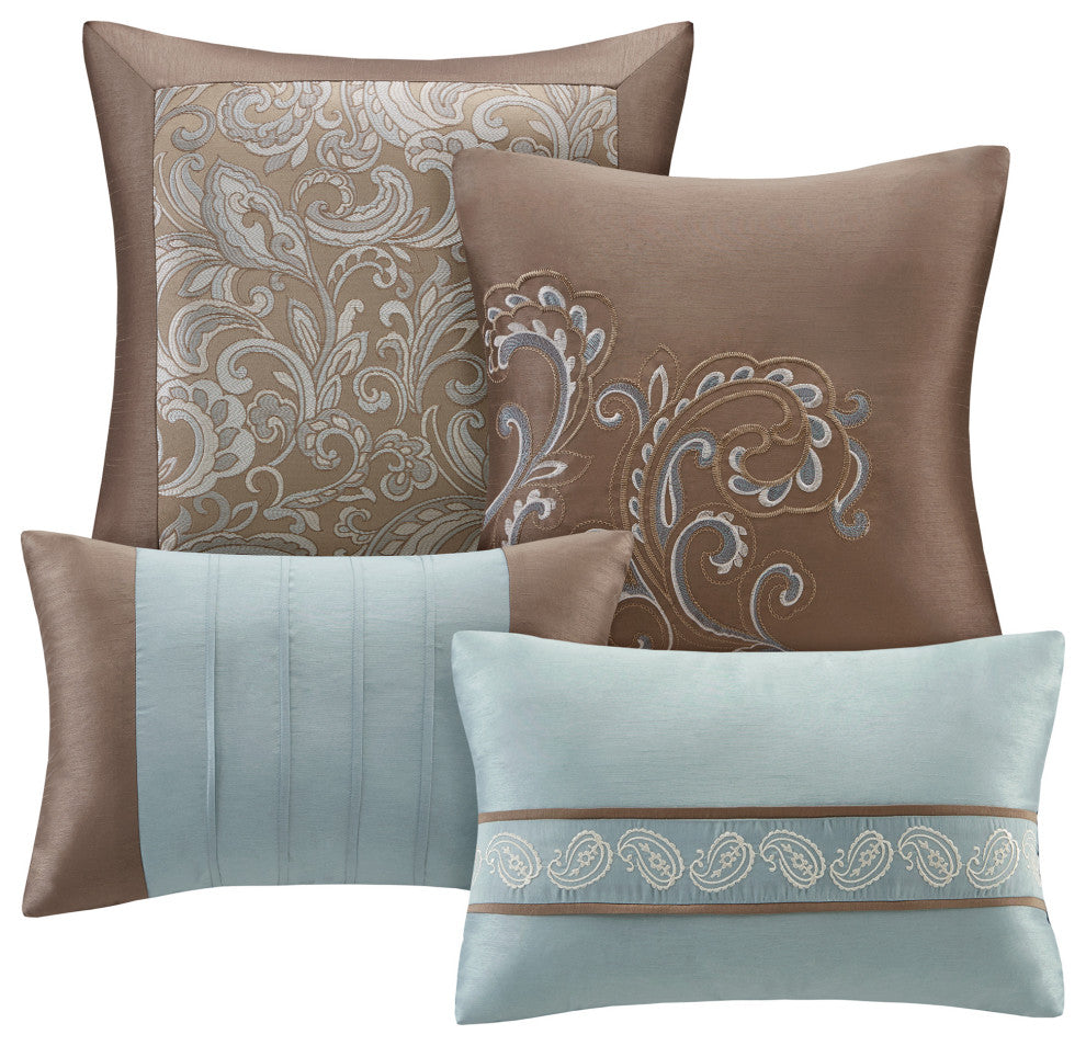 Madison Park Microfiber Jacquard 24-Piece Comforter Set, Queen