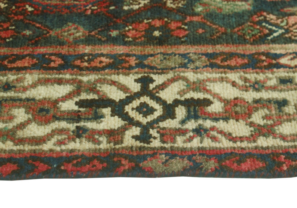 Fine Vintage Distressed Buckley Navy/Ivory Runner, 4'3x9'10