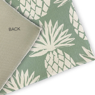 5' Round Pineapple Pattern Indoor/Outdoor Rug, Sage