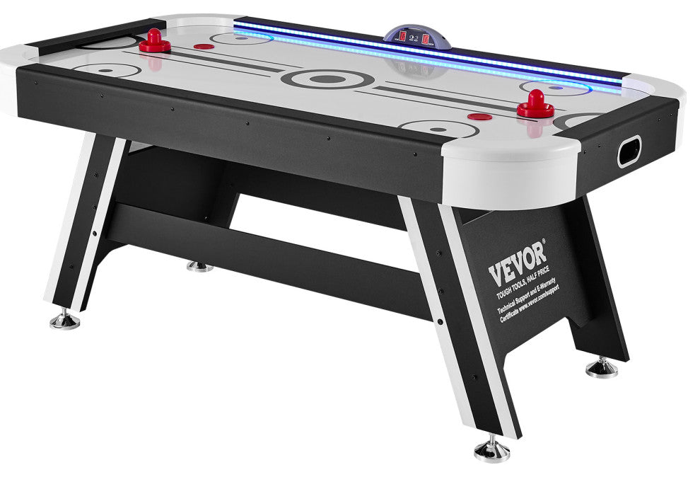 VEVOR 72" Air-Powered Hockey Table Sport Hockey Game Pushers Pucks LED Scoring