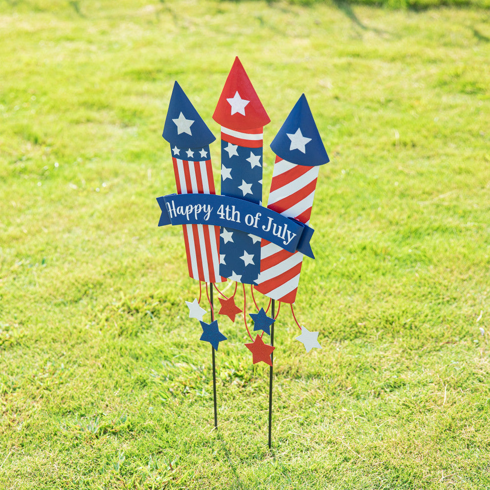 30"H Patriotic Firecracker Yard Stake