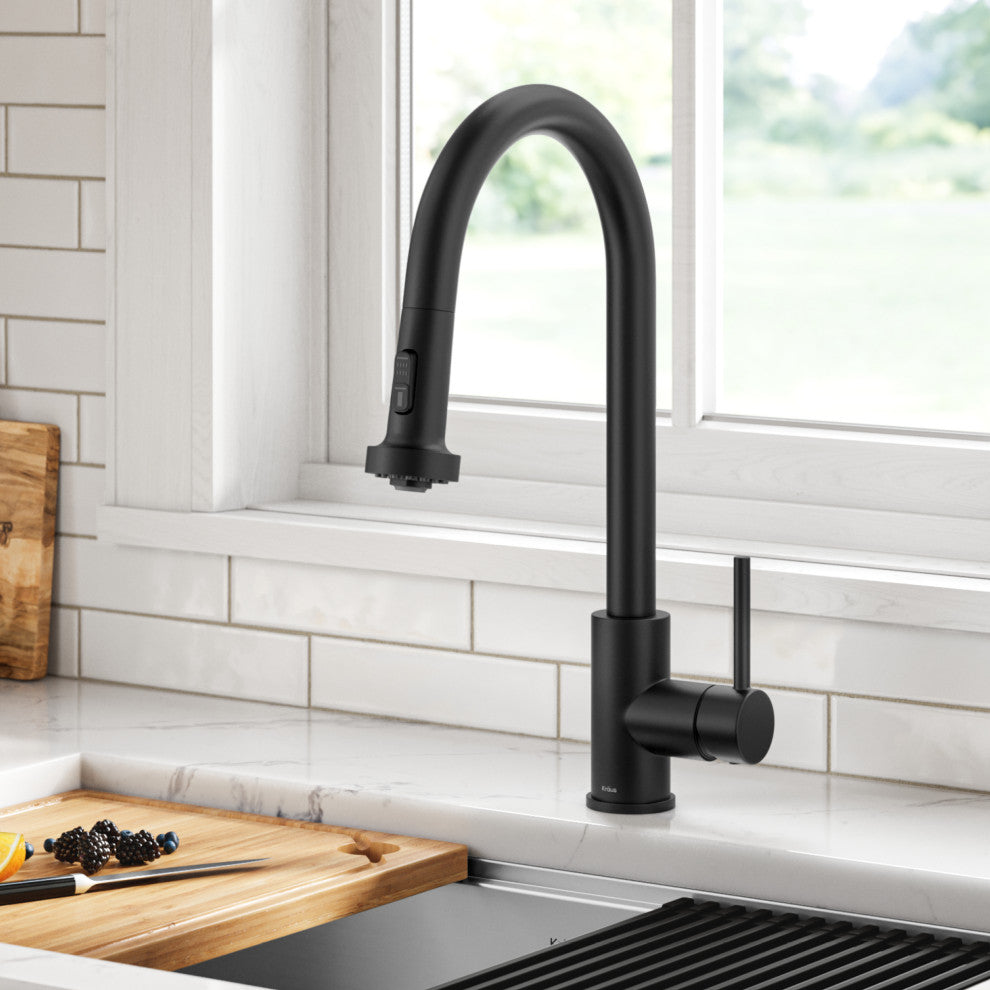 Bolden 2-Function Pull-Down 1-Handle Kitchen Faucet, Matte Black