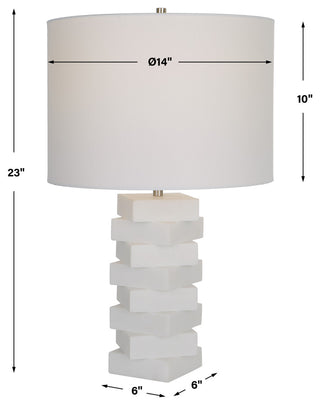 Uttermost Ascent White Geometric Table Lamp
