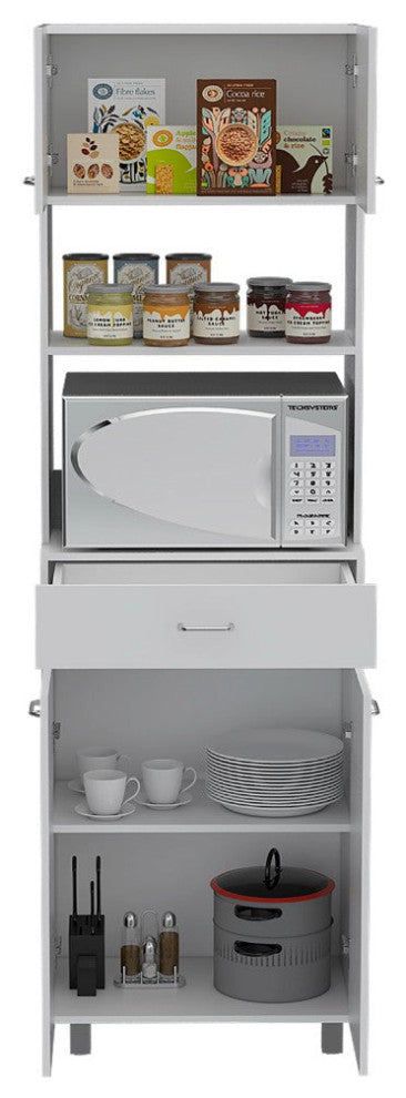 Microwave Cabinet Madison, Kitchen, White