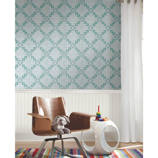 White Botanical Trellis Acoustical Peel & Stick Tiles