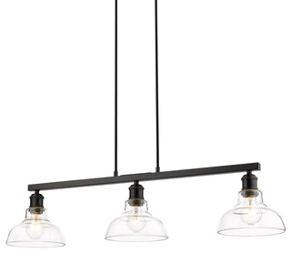 Golden Lighting 0305-3SF CLR Carver 3 Light 36"W Fixed Rail - Matte Black