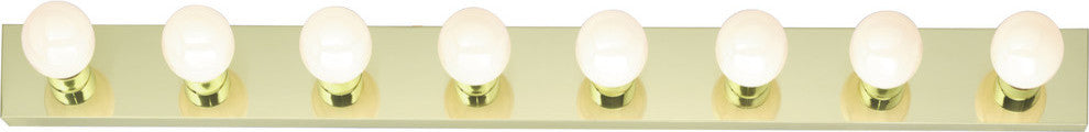 Nuvo 8-Light Incandescent Vanity and Wall Light Fixture, Polished Brass