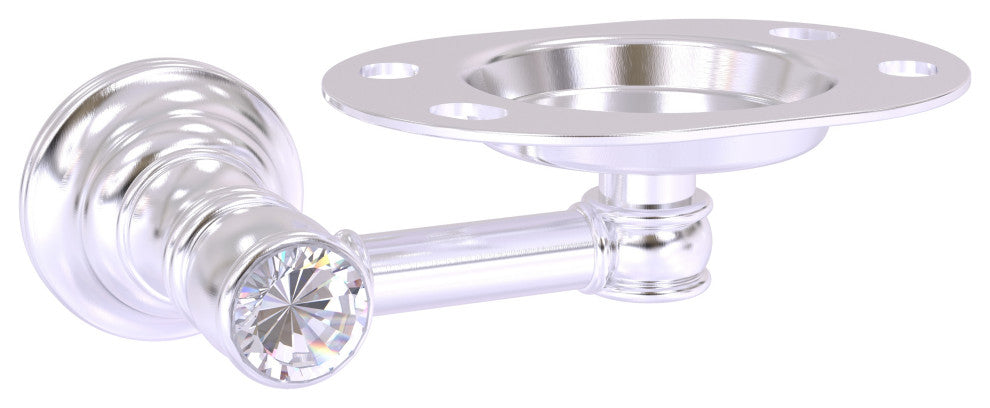 Carolina Crystal Tumbler and Toothbrush Holder, Satin Chrome