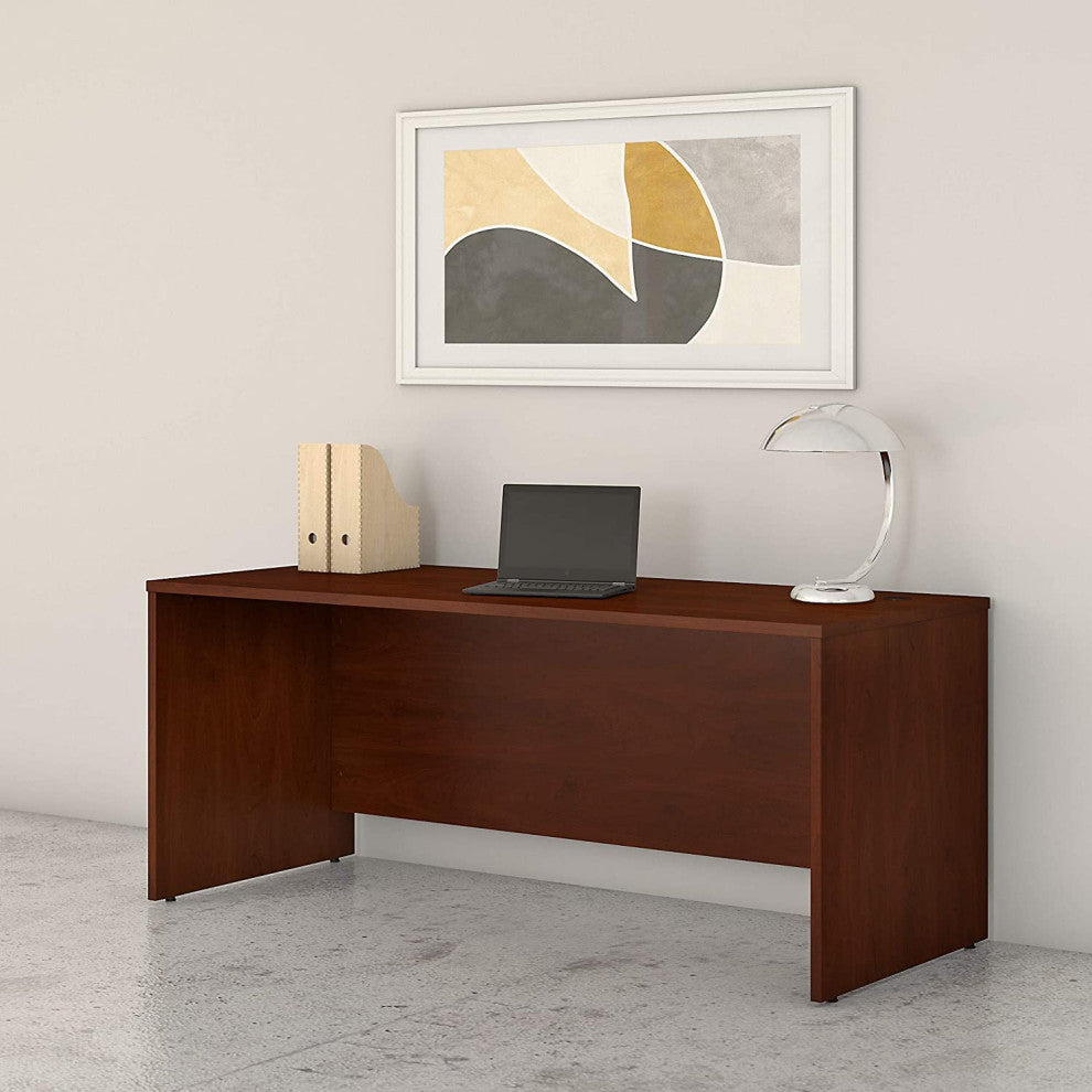 Large Desk, Spacious Hansen Cherry Worktop With Cable Management Grommet