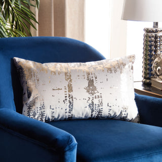 Safavieh Rensia Pillow, Silver/Beige, 20"x12"