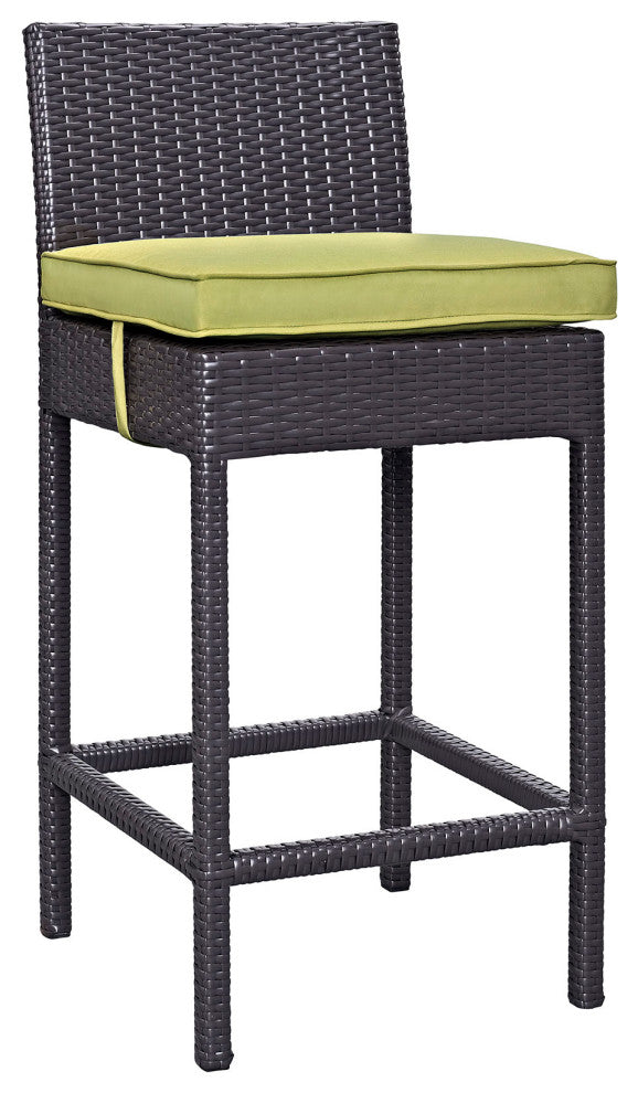 Espresso Peridot Convene Outdoor Patio Fabric Bar Stool