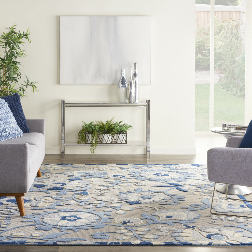 Nourison Aloha ALH17 Rug 10'x13' Blue/Gray Rug