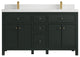 Sonoma 60 Double Bathroom Vanity in Dark Forest Green with 2" White Quartz