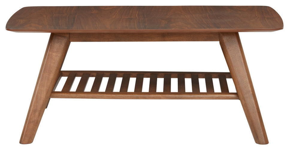 Walnut Coffee Table With Shelf 43x27