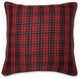 Holiday Plaid Red Throw Pillow, 20"
