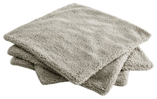 Sherpa Pillow Shell 4 Piece Set, Feathery Grey, 20" X 20"