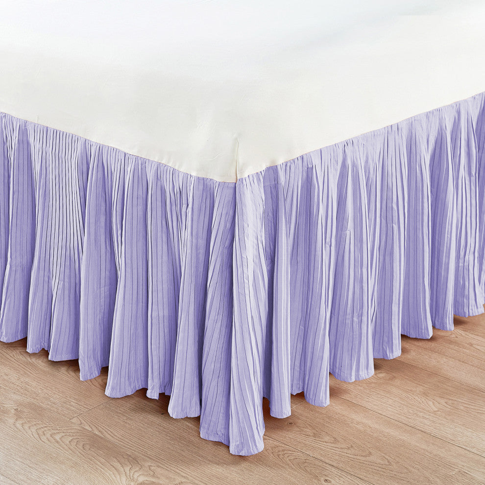 18" Pleated Bed Skirt, Lavender Fog, King