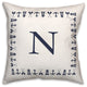 Nautical Monogram - N 18x18 Indoor / Outdoor Pillow