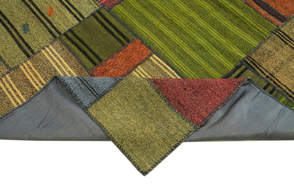 Rug N Carpet - Handmade Oriental 8' 2'' x 11' 7'' Vintage Patchwork Kilim Rug