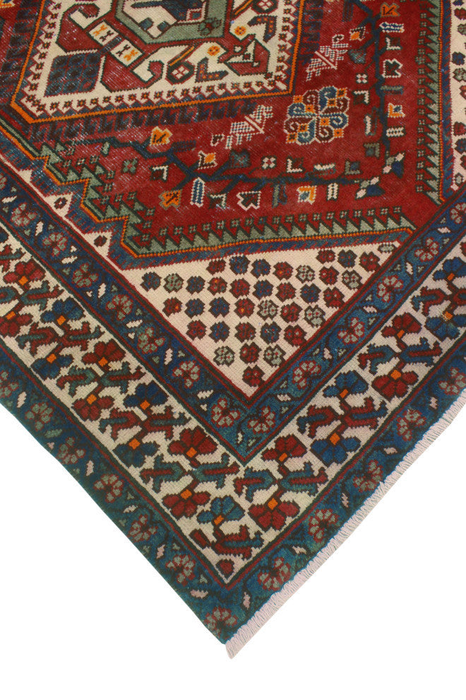Fine Vintage Distressed Fatinah Red/Beige Runner, 5'2x10'1