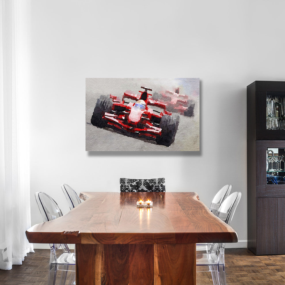 "Ferrari F1 Race Watercolor" Fine Art Print