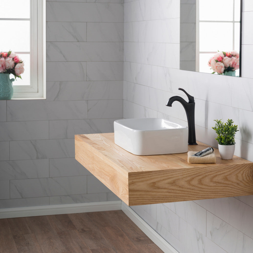 Elavo Ceramic Rectangle Vessel White Sink