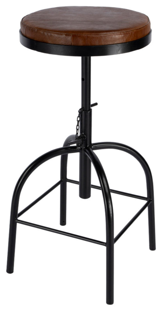 Clyde Leather Adjustable Bar Stool