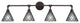 Vintage 4-Light Bath Bar, Dark Granite Finish, 7" Diamond Ice Art Glass