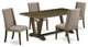 5-Piece Set, 4 Chairs and Table With Jacobean Table Top, Jacobean