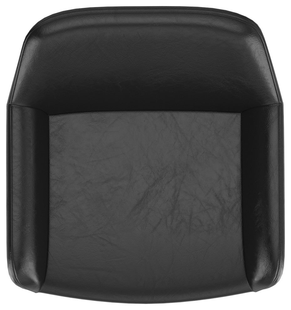 Contemporary Faux Leather/Metal 26" Counter Stool, Set of 2, Black