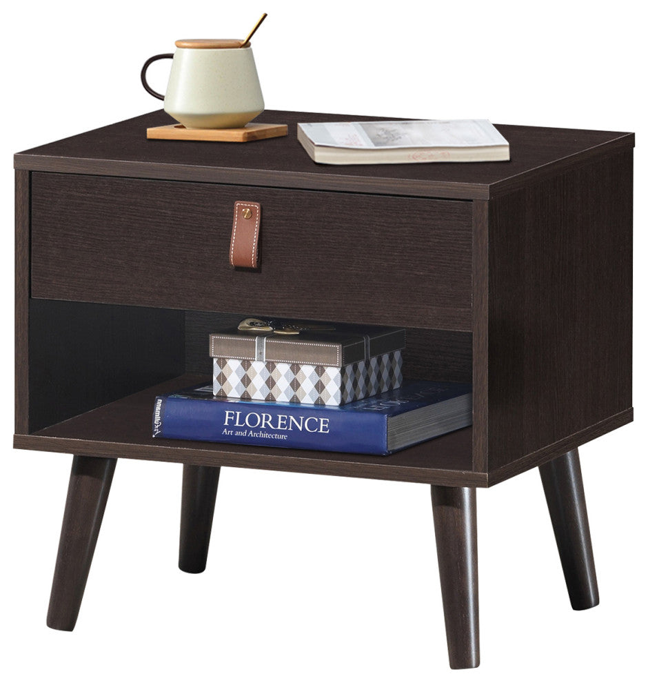 Costway Nightstand Sofa Side End Table Bedside Table Drawer Storage