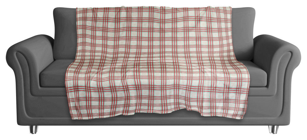 Painted Christmas Plaid 3 50x60 Coral Fleece Blanket